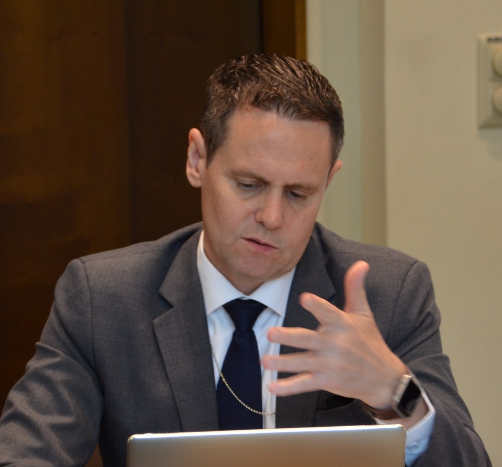 Simon Lacey in discussion